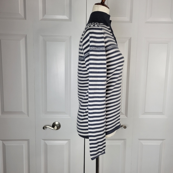 Toad & Co Horny Toad Fine Merino Wool Striped Sweater SZ M - Picture 2 of 16